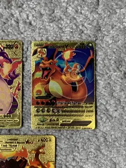 Set of 5 Charizard Gold Foil Fan Art Display Cards NM! - Image 4