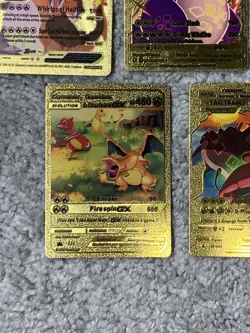 Set of 5 Charizard Gold Foil Fan Art Display Cards NM! - Image 5