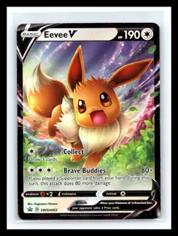 💥 Eevee V SWSH065 Promo SWSH: Sword & Shield Promo Holo Pokemon Card - Image 1