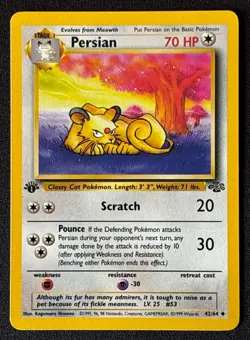 1st Edition Persian - Jungle - #42/64 - Vintage Pokemon Card 1999 WOTC - Image 1