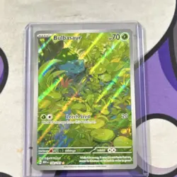 Pokemon Bulbasaur Illustration Rare Holo Card 166/165 HP70 English TCG - Image 1