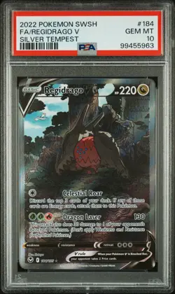 2022 POKEMON SWORD & SHIELD SILVER TEMPEST #184 FULL ART/REGIDRAGO V PSA 10 - Image 1
