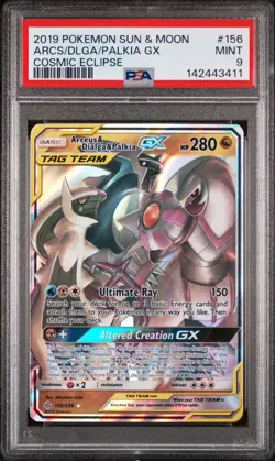 2019 POKEMON COSMIC ECLIPSE #156 ARCS/DLGA/PALKIA GX COSMIC ECLIPSE PSA 9 - Image 1