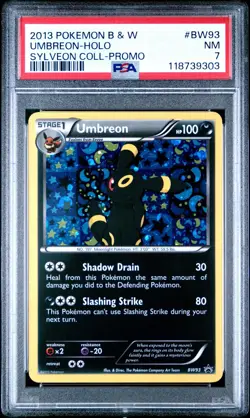 2013 POKEMON BLACK STAR PROMO UMBREON #BW93 HOLO PSA 7 NM #118739303 - Image 1