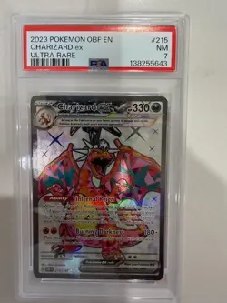 2023 Pokemon SV Obsidian Flames Charizard ex #215/197 PSA 7 - Image 1
