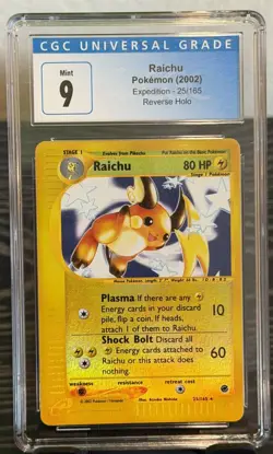 Pokemon Raichu Expedition Reverse Holo 25/165 - CGC Mint 9 - Image 1
