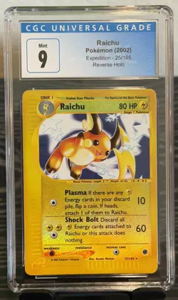 Pokemon Raichu Expedition Reverse Holo 25/165 - CGC Mint 9 - Image 2