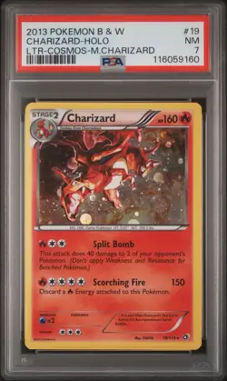 Pokemon Legendary Treasures Charizard #19 Cosmos Holo 2013 PSA 7 - Image 1