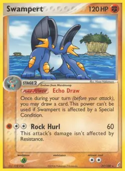 Swampert 27/100 Rare Crystal Guardians Pokemon Card - Image 1