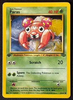 1st Edition Paras - Jungle - #59/64 - Vintage Pokemon Card 1999 WOTC - Image 1