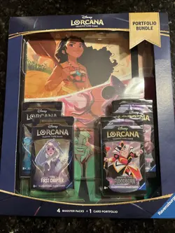 TCG Disney Lorcana Portfolio Bundle [4 Booster Packs & 1 Card Portfolio] - Image 1