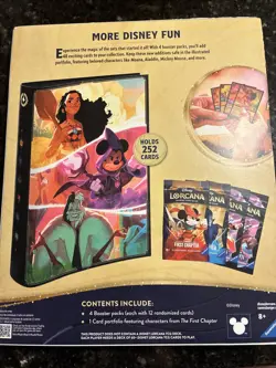 TCG Disney Lorcana Portfolio Bundle [4 Booster Packs & 1 Card Portfolio] - Image 2
