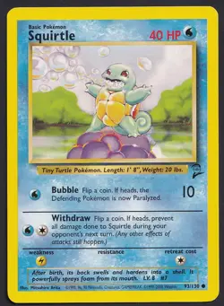 SQUIRTLE - 93/130 - Base Set 2 - Pokemon Card - NM #2 - Image 1