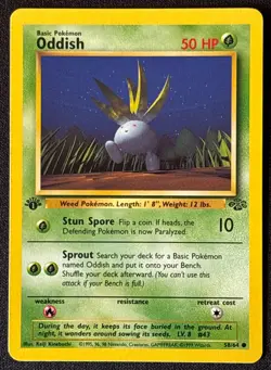 1st Edition Oddish - Jungle - #58/64 - Vintage Pokemon Card 1999 WOTC - Image 1