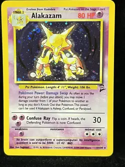 Alakazam 1/130 LP/NM Near Mint Base Set 2 2000 Pokemon Card Holo Rare - Image 1