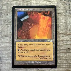 City of Traitors – Exodus MTG Rare Land –LP to NM – See Photos - Image 1