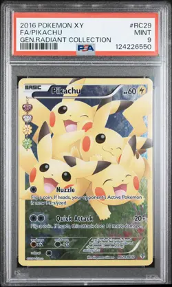 2016 POKEMON XY GENERATIONS RADIANT COLL #RC29 FULL ART/PIKACHU PSA 9 - Image 1