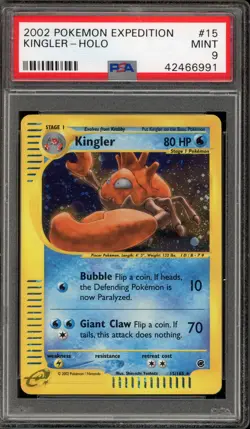 Pokemon Kingler Expedition Holo Rare #15 PSA 9 Mint - Image 1