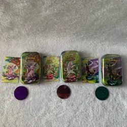 EMPTY Pokemon PRISMATIC EVOLUTIONS Mini Tins & Coins (NO PACKS) - Image 1