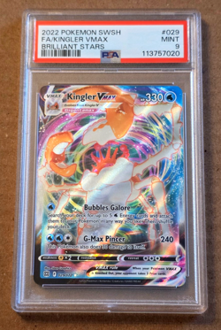 2022 Pokemon Brilliant Stars 029/172 Kingler VMAX Full Art PSA 9 - Image 1
