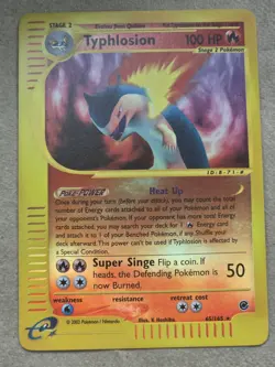 Pokemon Base Set Expedition #65/165 Reverse Holo TYPHLOSION ""Not Been... - Image 1