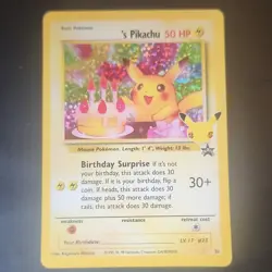 Pokemon Birthday Pikachu Promo Holo Rare Basic 50 HP Celebrations - Image 1