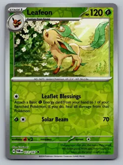 Pokemon TCG SV: Prismatic Evolutions Leafeon 005/131 Reverse Holo - Image 1