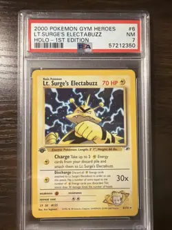 Pokemon TCG 1st Edition Lt. Surge's Electabuzz Gym Heroes Psa 7 - Image 1