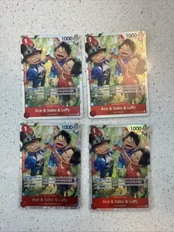 One Piece TCG OP13-007 Ace & Sabo & Luffy SR X4 Playset Card Game CCG English NM - Image 1
