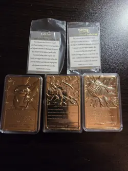 Vintage 23K Gold Plated Pokemon Cards With Cases Three Total - Image 2