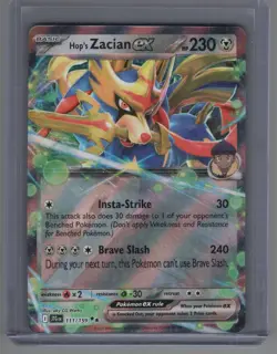 POKEMON HOP'S ZACIAN EX 111/159 DOUBLE RARE HOLOFOIL JOURNEY TOGETHER NM CARD - Image 1