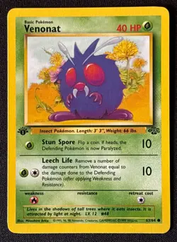 1st Edition Venonat - Jungle - #63/64 - Vintage Pokemon Card 1999 WOTC - Image 1