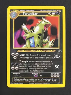 🔥 Tyranitar #31/75 Unlimited Non Holo LP | Neo Discovery - 2001 Pokemon Card - Image 1