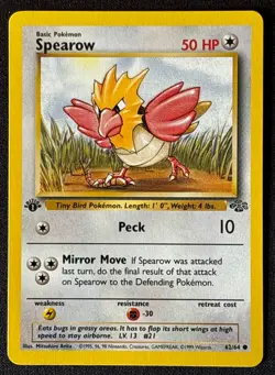1st Edition Spearow - Jungle - #62/64 - Vintage Pokemon Card 1999 WOTC - Image 1