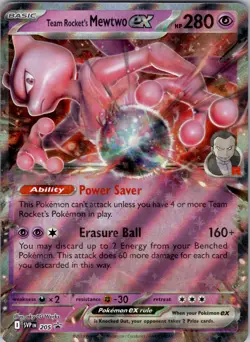 Team Rocket's Mewtwo ex Promo SV: Scarlet & Violet Promo Cards 205 NM Holo - Image 1