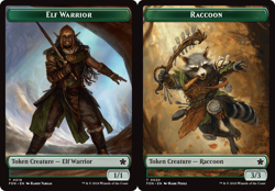 ELF WARRIOR // RACCOON TOKEN x4 mtg NM Foundations Double-Sided - Image 1