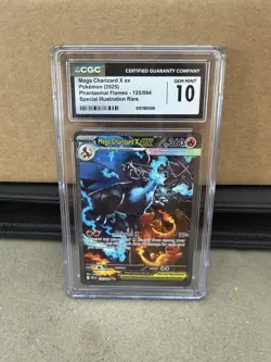 Mega Charizard X ex SIR 125 – 2025 Pokemon Phantasmal Flames – CGC 10 Gem MINT - Image 1