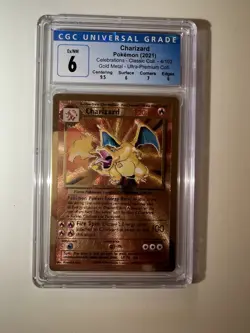 Pokemon Celebrations Premium Collection Gold Metal Charizard 4/102 CGC NM-MT 6 - Image 1
