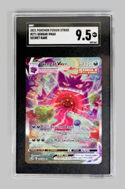 2021 Pokemon Fusion Strike #271 Gengar Vmax Secret Rare SGC 9.5 MT+ Sowsow - Image 1