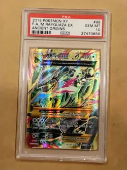 Pokemon Mega M Rayquaza EX XY Ancient Origins Full Art #98/98 PSA 10 Gem Mint - Image 1