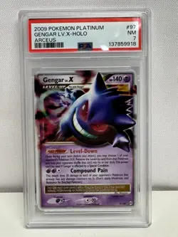 2009 POKEMON PLATINUM ARCEUS #97 GENGAR LV.X-HOLO PSA 7 - Image 1