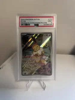 Pokemon Eevee Prismatic Evolutions TCG Center Promo 173/189, PSA 9 - Image 1
