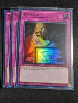 Yugioh - 3x Wiretap DUDE-EN054 1st Edition Ultra Rare NM - Image 1