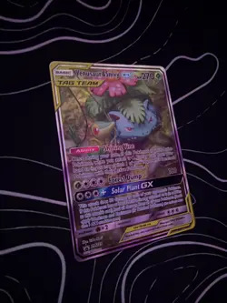 Venusaur & Snivy GX Tag Team Pokemon Card Holo Rare Near Mint Condition - Image 3