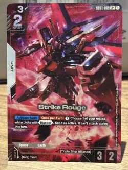 GD01-069 Strike Rouge : R+ Holofoil Alternative Art Gundam TCG Card : GD01 - Image 1