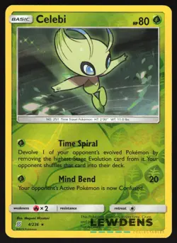Celebi - 4/236 - Reverse Holo Holo Rare - Unified Minds - Pokemon Card - Image 1
