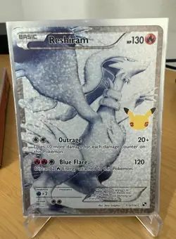 Pokemon TCG Reshiram Full Art 25th Anniversary Celebrations Card 113/114 - Image 2