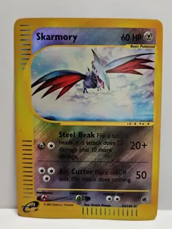 Skarmory 63/165 - 2002 Pokemon Expedition Reverse Holo Pokemon Card LP Pringled - Image 1