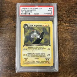 Dark Magneton 28/82 1st Edition Team Rocket 2000 Pokemon Card PSA 9 Mint BASE - Image 1