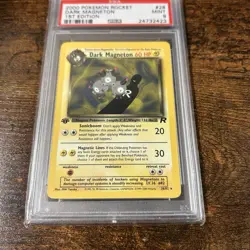 Dark Magneton 28/82 1st Edition Team Rocket 2000 Pokemon Card PSA 9 Mint BASE - Image 3
